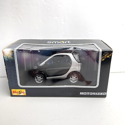 #ad Maisto Smart Car Motorized 1:33 scale die cast model Black Silver With Box $16.99