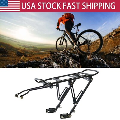 #ad Rear Bike Rack Bicycle Cargo Rack 110 lbs Capacity Lightweight Bike Rack $5.51