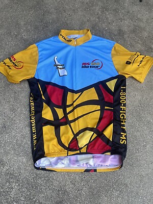 #ad MS Bike To The Bay Delaware Volver Unisex Bike Jersey sz Med Large $12.00