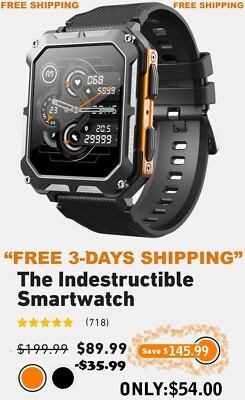 #ad MILITARY INDESTRUCTIBLE SMARTWATCH $42.99