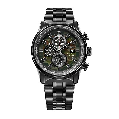 #ad Citizen Eco Drive Men#x27;s Nighthawk Chronograph Black Watch 43MM CA0805 53X $190.99