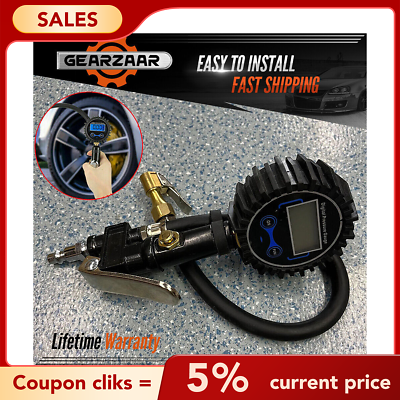 #ad For Truck Car Bike Digital Tire Inflator w Pressure Gauge 250 PSI Air Chuck US $10.08