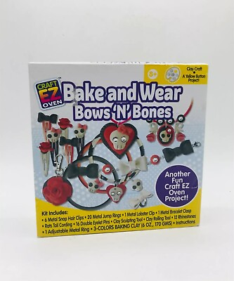 #ad Craft EZ Oven Bake amp; Wear Bows N Bones Clay Craft Skull Girls Hair Bow $8.28