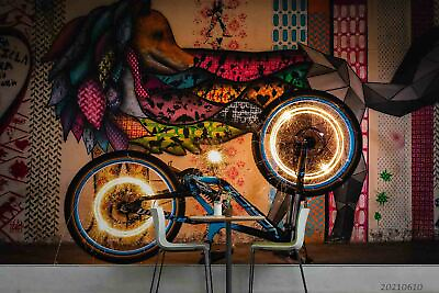 #ad 3D Graffiti Bike Wallpaper Wall Mural Removable Self adhesive Sticker3702 AU $41.39