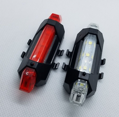 #ad Pair of Bicycle Safety Light Front Rear LED USB Mountain Road Bike US Seller $7.99