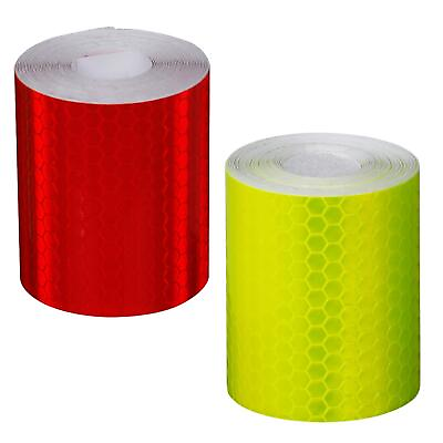 Bike Car Fluorescent Reflective Tape Stickers Decal Safety Warning Reflector Tap $8.69