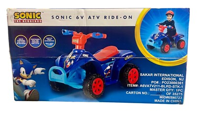 #ad #ad Sonic Hedgehog 6 Volt Electric ATV Ride On Quad For Kids Brand New $60.00
