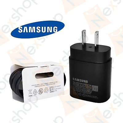 Original Samsung Galaxy S20 S21 25W Super Fast Wall Charger amp; Type C Data Cable $13.99