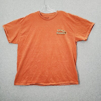 #ad Real Dirt Men Shirt XL Orange Logo Hawaii Beetle Bus Surf Graphic Tee READ $10.89