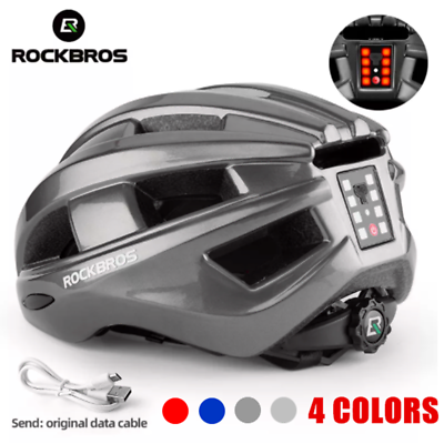#ad ROCKBROS Bicycle Urban Cycling Helmet With Tail Light EPS MTB Road Bike Helmets $45.99