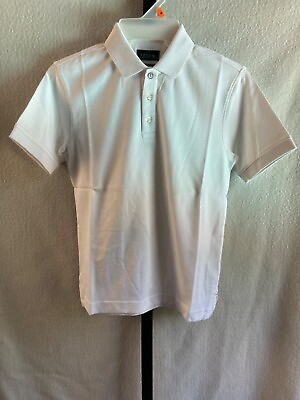 #ad IZOD Pima Cool Boys Golf Shirt Youth M 8 9 White NEW $14.95
