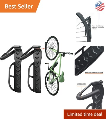 #ad Garage Wall Mount Bike Rack Easy Install Space Saver Heavy Duty 2 Pack $35.99