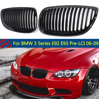 #ad Gloss Black Front Kidney Grill Grille for 07 10 BMW E92 E93 M3 328i 335i Coupe $34.98