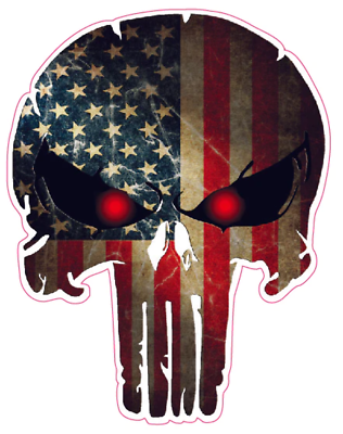 #ad Skull with American Flag Decal $9.95