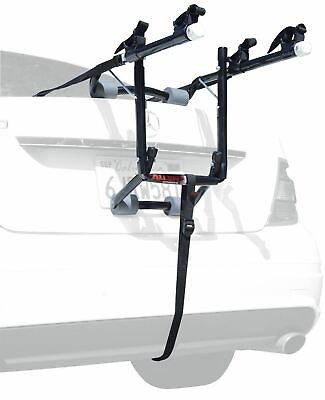 #ad Black 2 Bike Trunk Mount Rack Bicycle Carrier Sports Deluxe Holder Car Travel $125.90