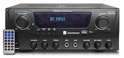 #ad #ad Technical Pro RXM7BT 1000w Home Receiver Bluetooth Amplifier Amp w USB SD FM $89.95