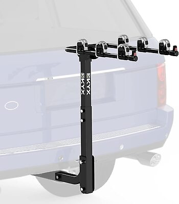 #ad 3 Bike Car Hitch Racks For 2 in.Hitch Bicycle Racks 143LBS w Easy Assembly Grey $79.99