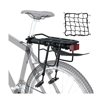 #ad Bike Cargo Rack w Fender amp; Bungee Cargo Net amp; Reflective LogoQuick Release M... $60.11