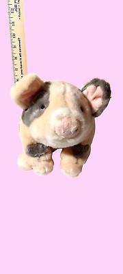 #ad 2010 TOYS R US CUTE SOFT PIG LOVEY BEIGE W GRAY SPOTS PLUSH STUFFED ANIMAL TOY $21.00