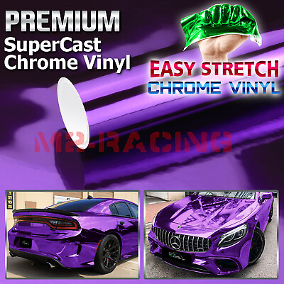 #ad 4quot;x8quot; Sample Supercast Chrome Purple Car Vinyl Wrap Easy Stretch Sticker Sheet $4.99