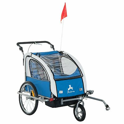 #ad 2 in 1 Double Bike Trailer Swivel Child Bicycle Cargo With 2 Security Harnesses $176.79