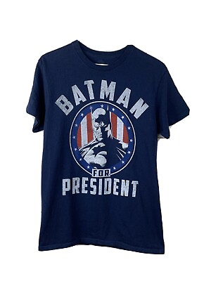 #ad #ad DC Comics Batman For President Adult small graphic t shirt Navy $12.71