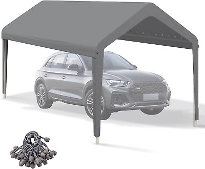 #ad 10x20 Heavy Duty Carport Canopy Cover Waterproof UV Resist Replaceable Tarp Gray $118.16