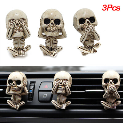 #ad 3Pcs Skull Car Air Fresheners Vent Clips for Halloween Car Interior Decorations $10.99