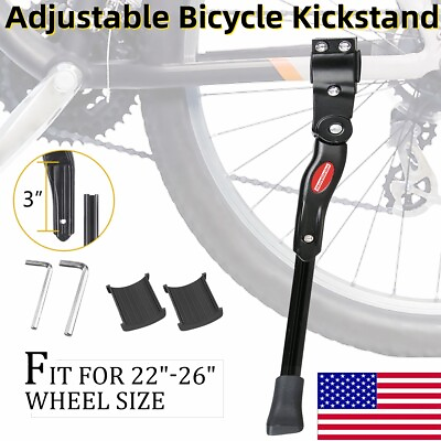 Universal Mountain Bike Kickstand Bicycle Kick Stand MTB Road Adjustable Side $9.86