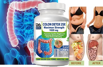 COLON CLEANSE DETOX BODY CLEANSER ELIMINATES WASTE WEIGHT LOSS REDUCE FAT PILLS $9.70