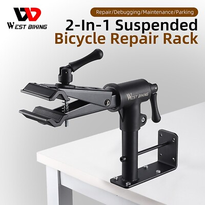 #ad WEST BIKING Bike Repair Rack Stand Wall Table Mount Bicycle Maintenance Support $59.39