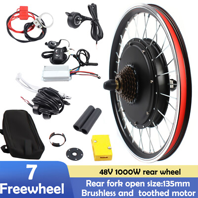 20quot; Electric Bicycle Rear Wheel Conversion Kit 48V 1000W Motor E Bike DIY Hub $230.00