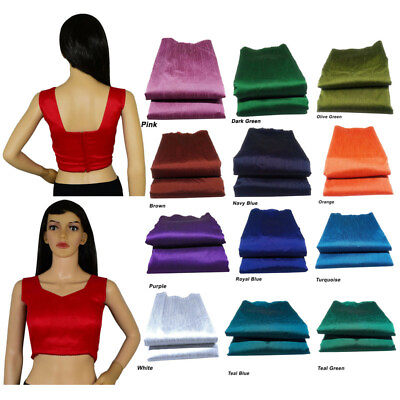 Women#x27;s Saree Blouse Party Wear Readymade Indian Stylish Padded Crop Top Choli $15.78