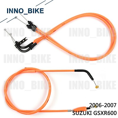 #ad #ad Fit For Suzuki GSXR600 GSX R 600 2006 2007 Orange Clutch Throttle Cables Wires $50.14