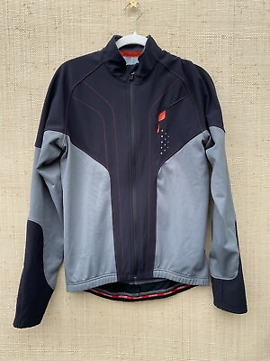 #ad #ad Specialized Bike Jacket L Cycling Full Zip Grey Black Bicyclist $24.85