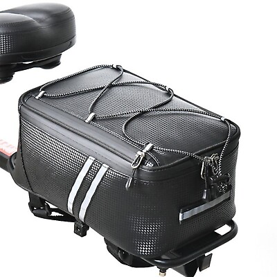 #ad Bike Trunk Bag with Adjustable Elastic Cords 8L Capacity for Rear Rack $19.60