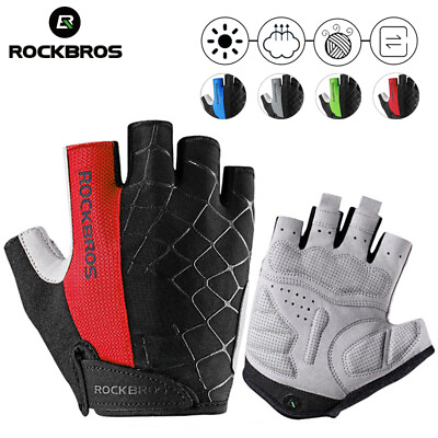 #ad ROCKBROS Men Mountain Bike Bicycle Gloves SBR Pad Anti Slip Road Riding Gloves $12.89