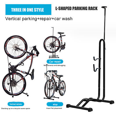 #ad Cycle Bicycle Vertical Bike Parking Rack Floor Kick Stand Storage Mount Holder $41.89