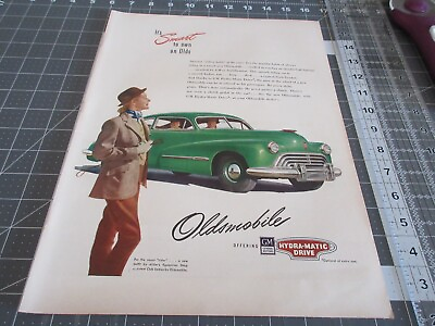Original 1947 Magazine Print Ad OLDSMOBILE Smart to Own an Olds Auto Car $8.99