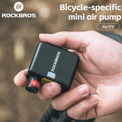 #ad ROCKBROS Bike Pump Portable Mini Electric Air Pump 100PSI AV amp; FV Tire Inflator $76.99