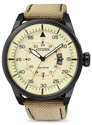 #ad Citizen Men#x27;s Eco Drive Aviator Watch AW1365 19P NEW $129.00