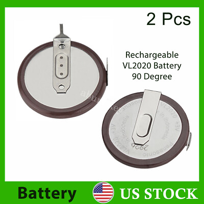 #ad 2pcs Battery Fit for Panasonic VL2020 BMW Key Remote Fob Rechargeable 90 degree $13.29