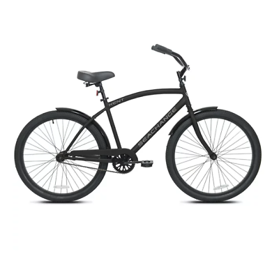 #ad MENS CRUISER BIKE 26 Inch Wheels Steel Bicycle Black $187.47
