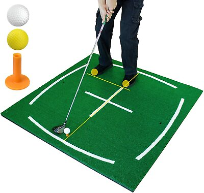 Golf Swing Mat with Stance Practice Line Golf Training Mat 4#x27; x 4#x27; For Backyard $275.00