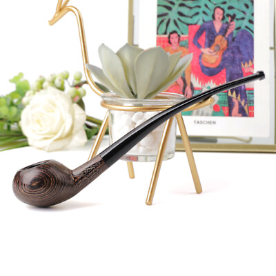 Churchwarden Pipe Wooden Long Stem Tobacco Pipe with 10 Free Smoking Accessories $18.62