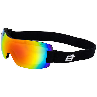 #ad Birdz Wren Sports amp; Motorcycle Padded Safety Goggles w One Piece Red Mirror Lens $14.99