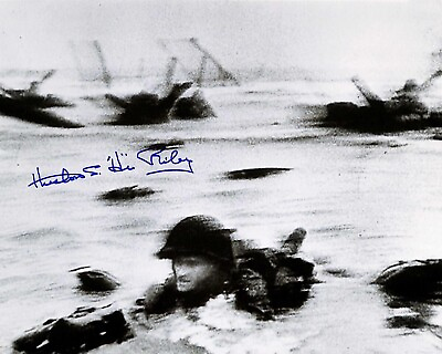 #ad #ad Huston “Hu” Riley WWII Veteran Omaha Beach D Day Signed Photo PSA DNA $299.99