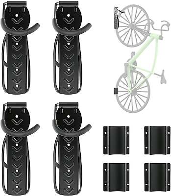 #ad 4 Pack Bike Rack for Garage with Tire Tray Wall Mount Bike Hanger for StorageV $39.88