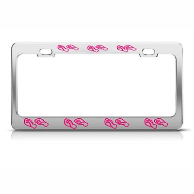 #ad License Plate Frame Flip Flops Beach Car Accessories Stainless Steel $19.99