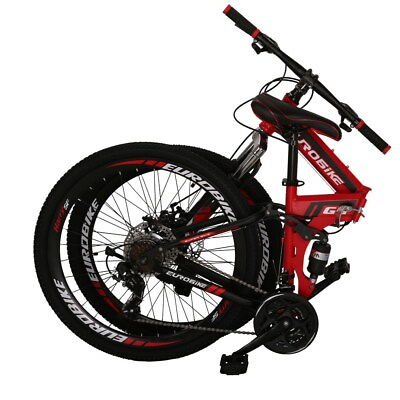 Mountain Bike 26#x27;#x27; Folding Bike For Men Women Shimano 21 Speed Dual Suspension $278.10